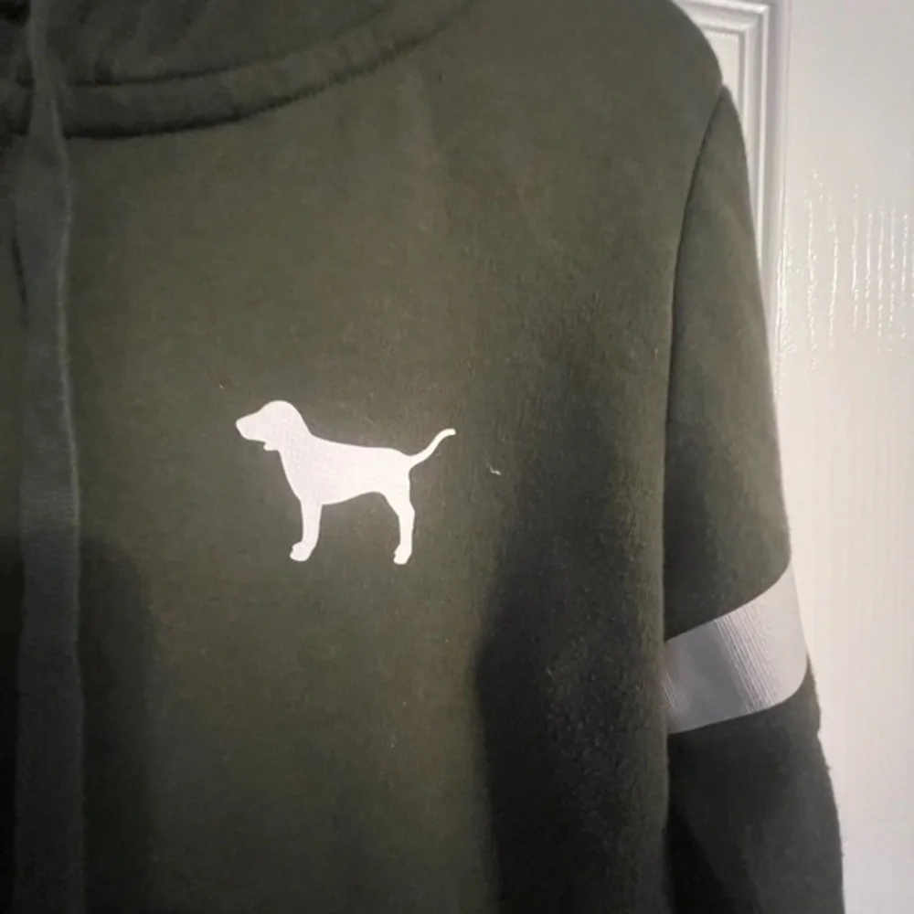 PINK Victoria Secret olive green zip up hoody size‎ XS